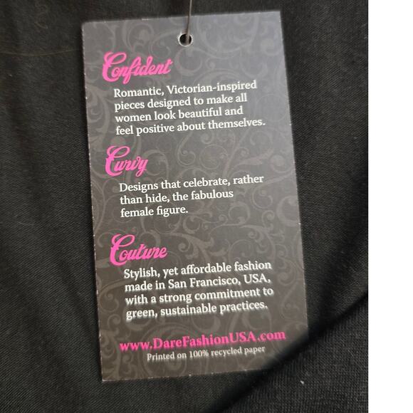 Dare to Wear 2x Victorian Style Dress NWT Black Lace up Cosplay Renfaire Gothic - Picture 5 of 11